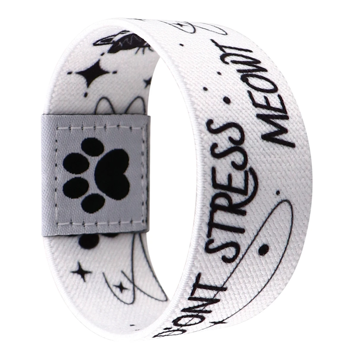 Cute Cat Bracelet For Women Men Motivational Phrase Elastic Sports Wristband Fashion Bangles Jewelry Accessories Gifts