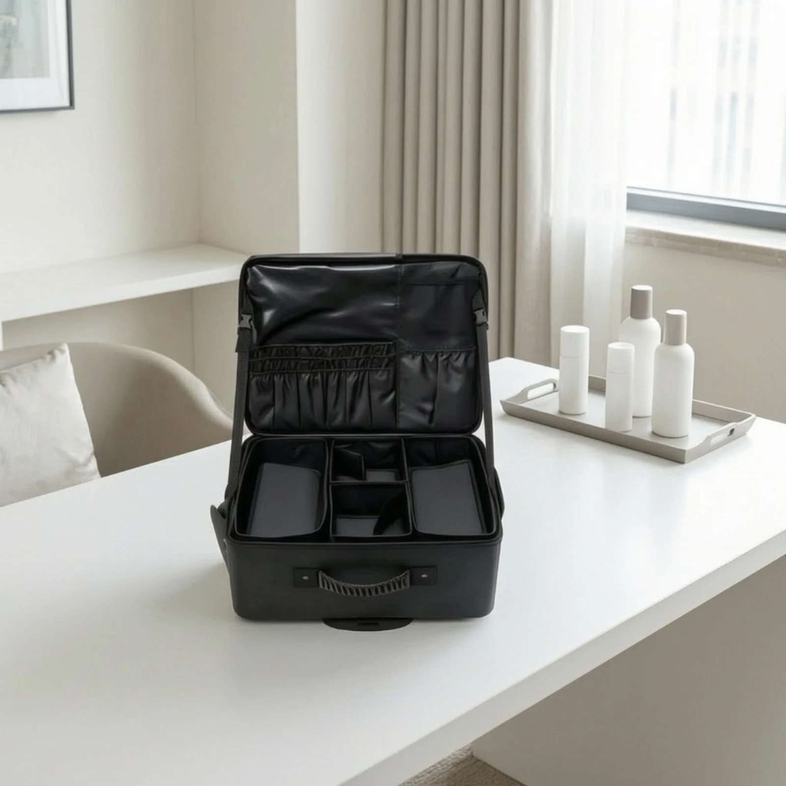 rolling-organizer-sturdy-wheeled-cosmetic-organizer-with-interior-compartments-makeup-train-case-sturdy-for-nail-technicians