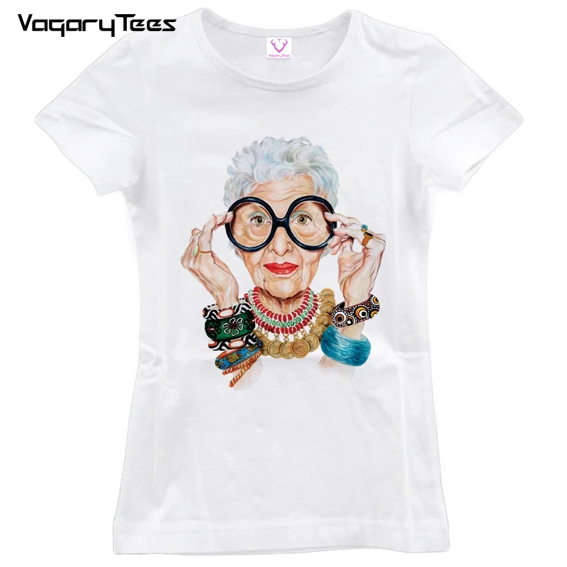 2022 Casual Tumblr Old Women Print T Shirt Women O-neck Short Sleeve Korean Tops For Women Kawaii Tshirt