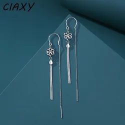 French Style Chain Tassel Flower Hollow Dangle Earrings for Girls Charm Long Punk Drop Hanging Ear Line Female Fashion Jewelry