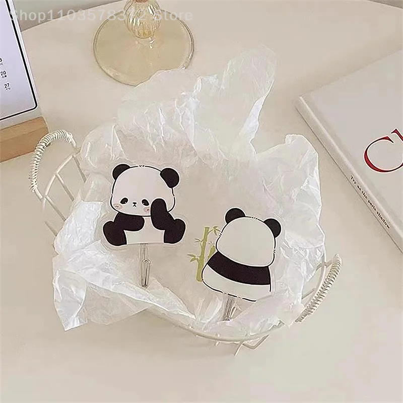Creativity Cute Panda Punch-free Hook Behind The Door Bathroom Strong Adhesive Wall Hook Acrylic Traceless Hook Home Accessories