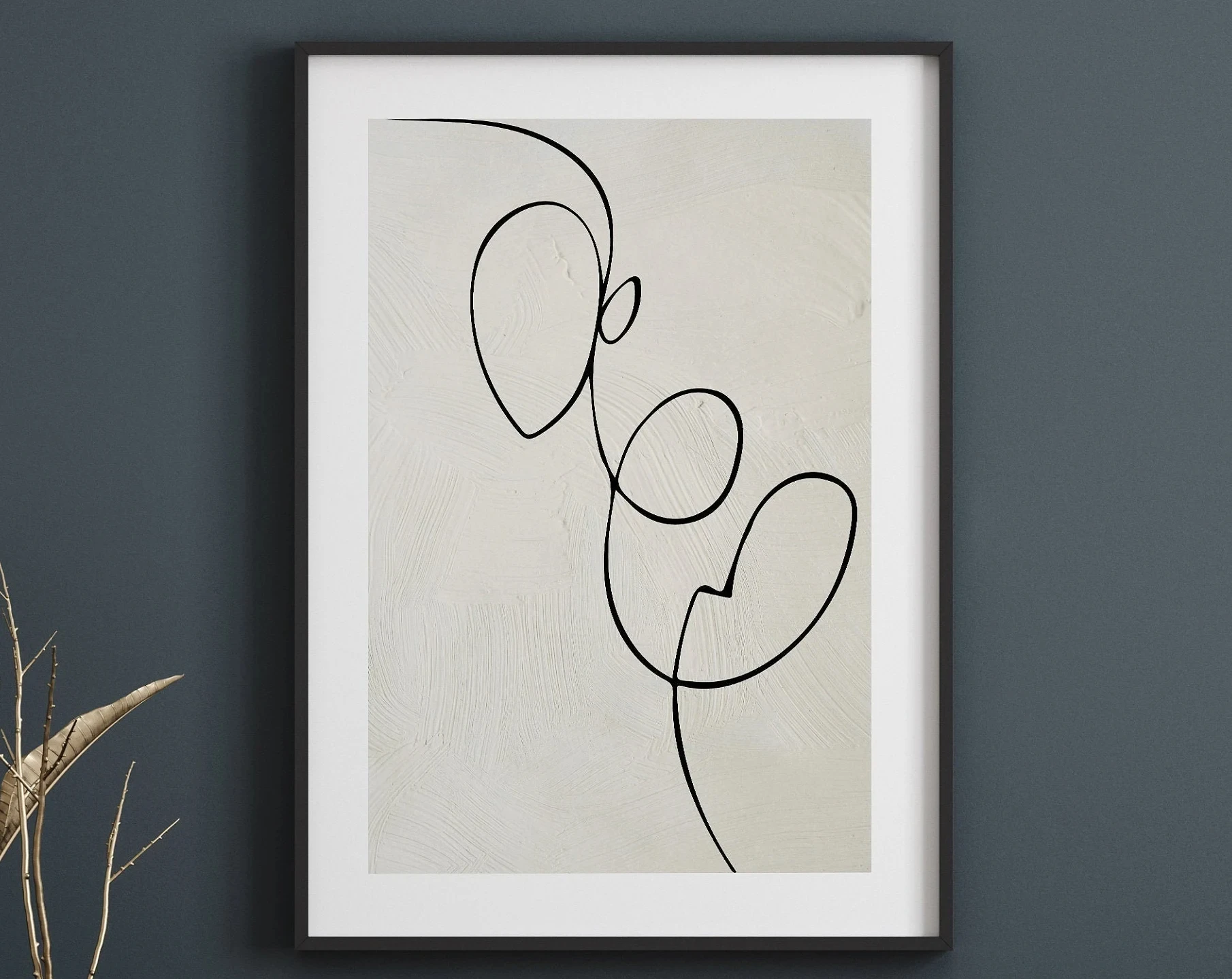 1pc frameless Canvas Painting Artistic Line Drawing Black White Abstract Stripe Prints Body Flower Couple Hands Woman Canvas Pai
