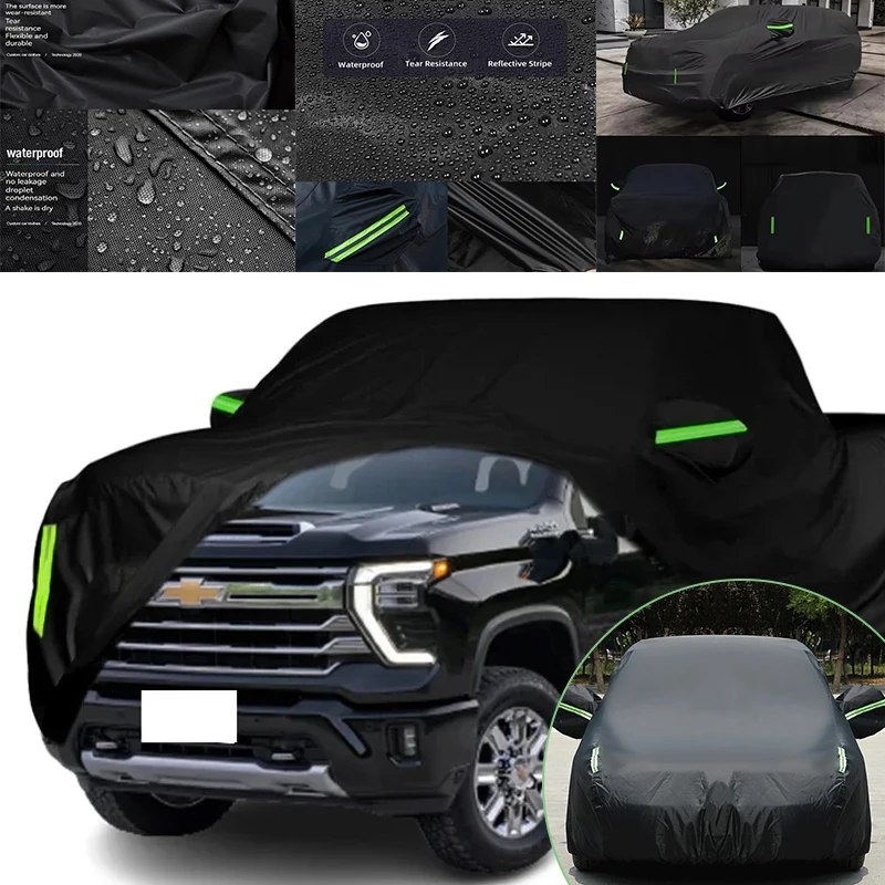 

Outdoor Full Car Cover for Chevrolet Silverado 1500 - Snowproof Waterproof Dustproof Sunproof with Reflective Strips