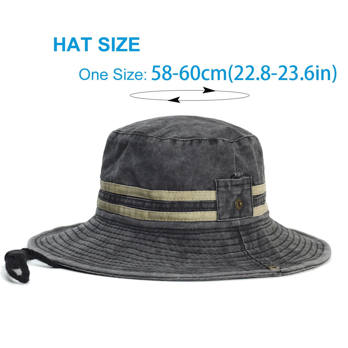 Fishing Hiking Sun Hat Men Women Boonie Hat Wide Brim Bucket Hat Outdoor Safari Summer Cap Cotton Bucket Hat