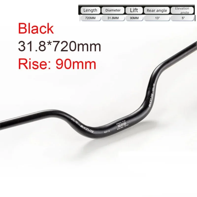 BUCKLOS Extra High Riser Handlebar 31.8mm Aluminum Alloy 90mm 120mm Rise 720mm 780mm MTB Swallow Bar For Mountain Bike Folding B