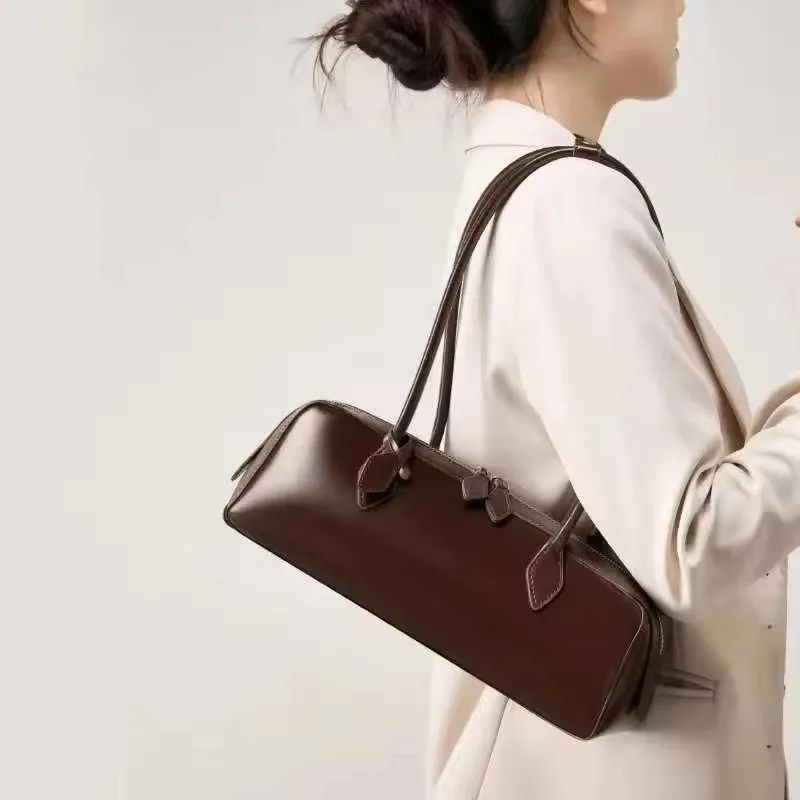 Vintage Long Shoulder Bag Women Shoulder Bag Luxury PU Leather Ladies Handbag Female Commuter Shopping Underarm Bag