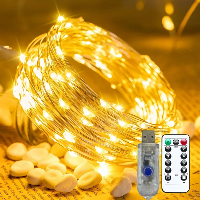 Led String Light Christmas Fairy Light USB Battery Remote New Year Garland Copper Wire LED Lamp for Wedding Party Decoration