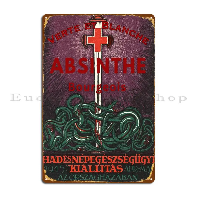 Vintage Marque Deposee Absinthe Bourgeois Lithograph Wall Art Metal Plaque Garage Plaques Home Plaques Printing Tin Sign Poster