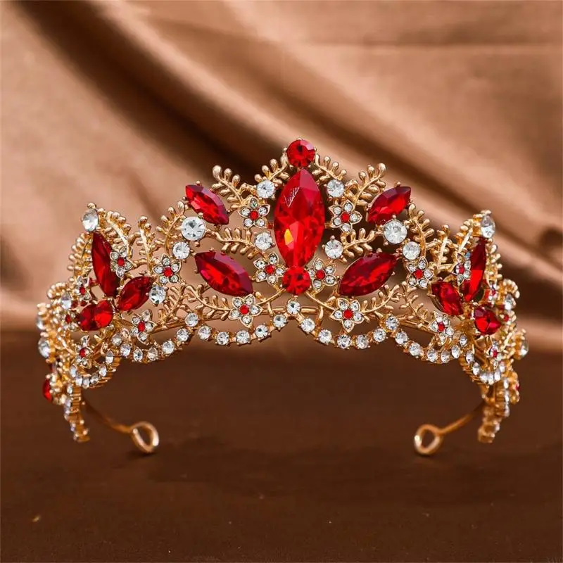 

X4YC Baroque Crystal Wedding Hair Tiaras Headwear Props for Brides and Formal Occasion with Rhinestones Accent