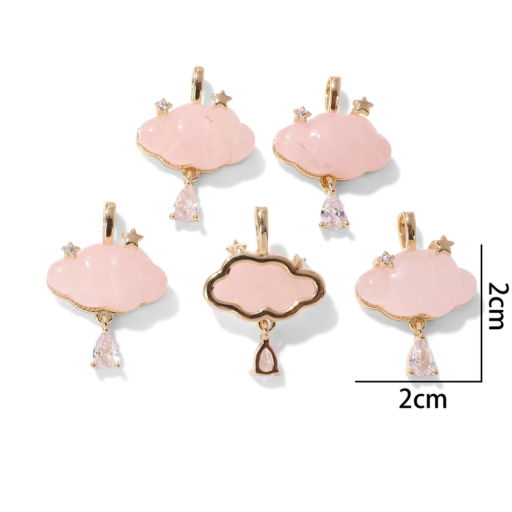 1PC 天然石クォーツペンダント星と雲のデザインアメジストタ - Charm Necklace Dainty のレビューと価格