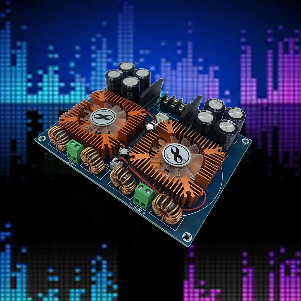 XH-M254 Digital Power Amplifier Board TDA8954TH 420Wx2 High-Power Two-Channel Audio Power Amplifier Board with Fan