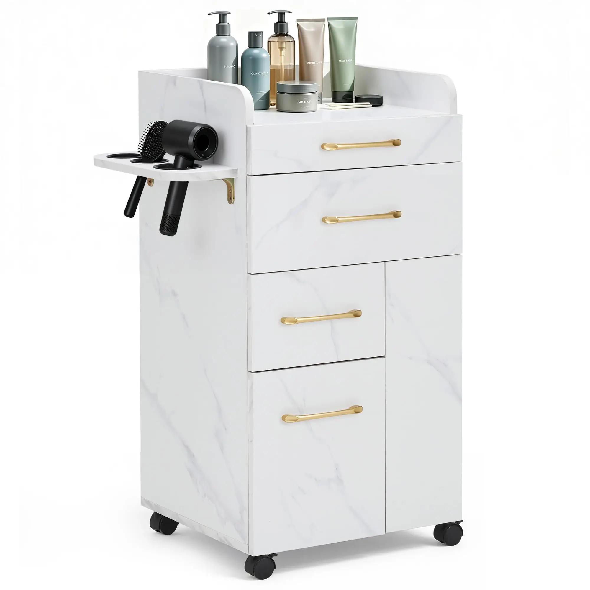 Salon Trolley Cart with Lockable Wheels DC2053(White)