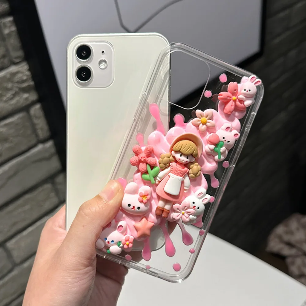 LOERSS DIY Cream Gel Phone Cases Cute Case Material Pack Handmake Set for iPhone 14 13 12 11 Promax Silicone Transparent Case