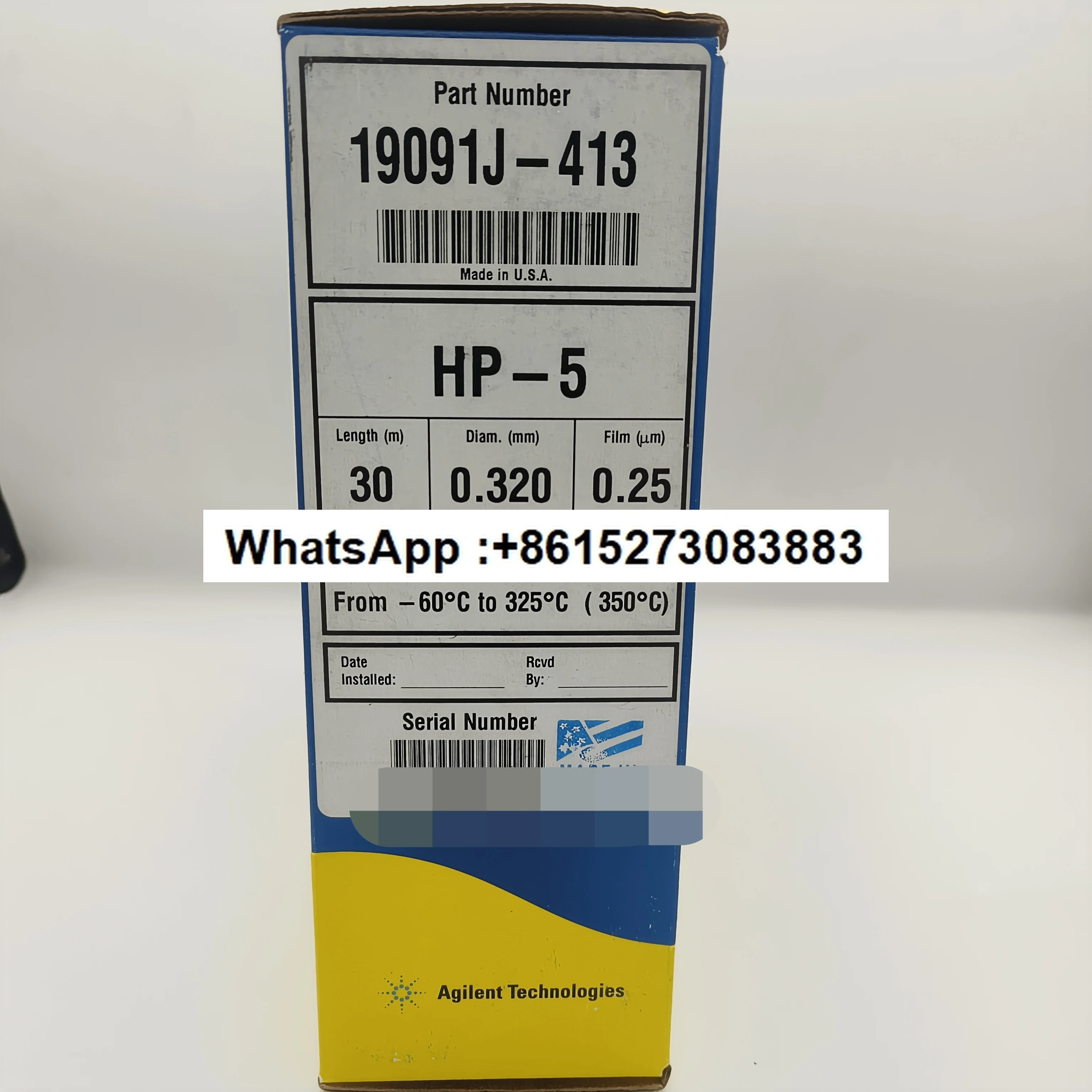 

Gas chromatography capillary column HP-5 30m * 0.32 * 0.25um special price 19091J-413 original