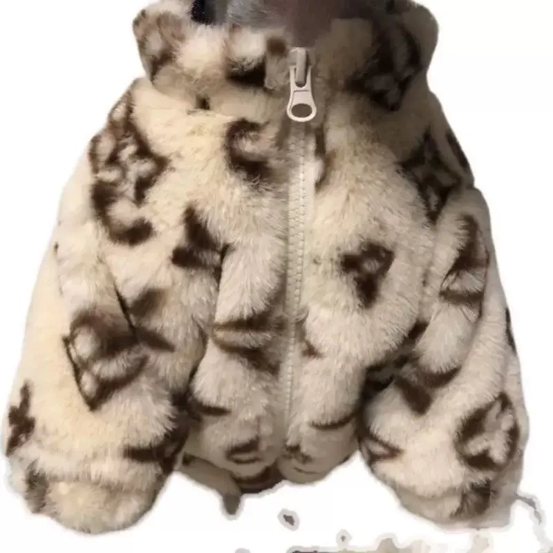 Dog Clothes Small Dog Autumn Winter Coat Leopard Print Fur and Fleece Thermals Puppy Apparels Warm Dog´s Sweater Cute Product