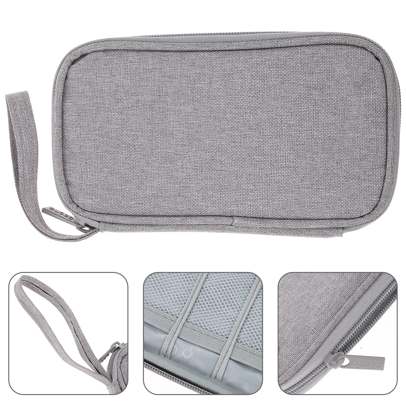 

Портативная USB-вспышка, USB-сумка для хранения, USB-футляр для хранения, сумка-органайзер, серый дорожный Оксфорд, пылезащитный, гладкая молния