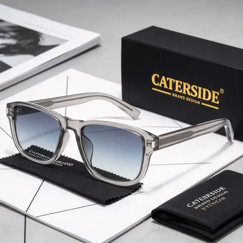 CATERSIDE Fashion Men's Sunglasses High-Quality Pc Square Frame Design Sun Glasses Women's Outdoor Travel Driving Glasses UV400