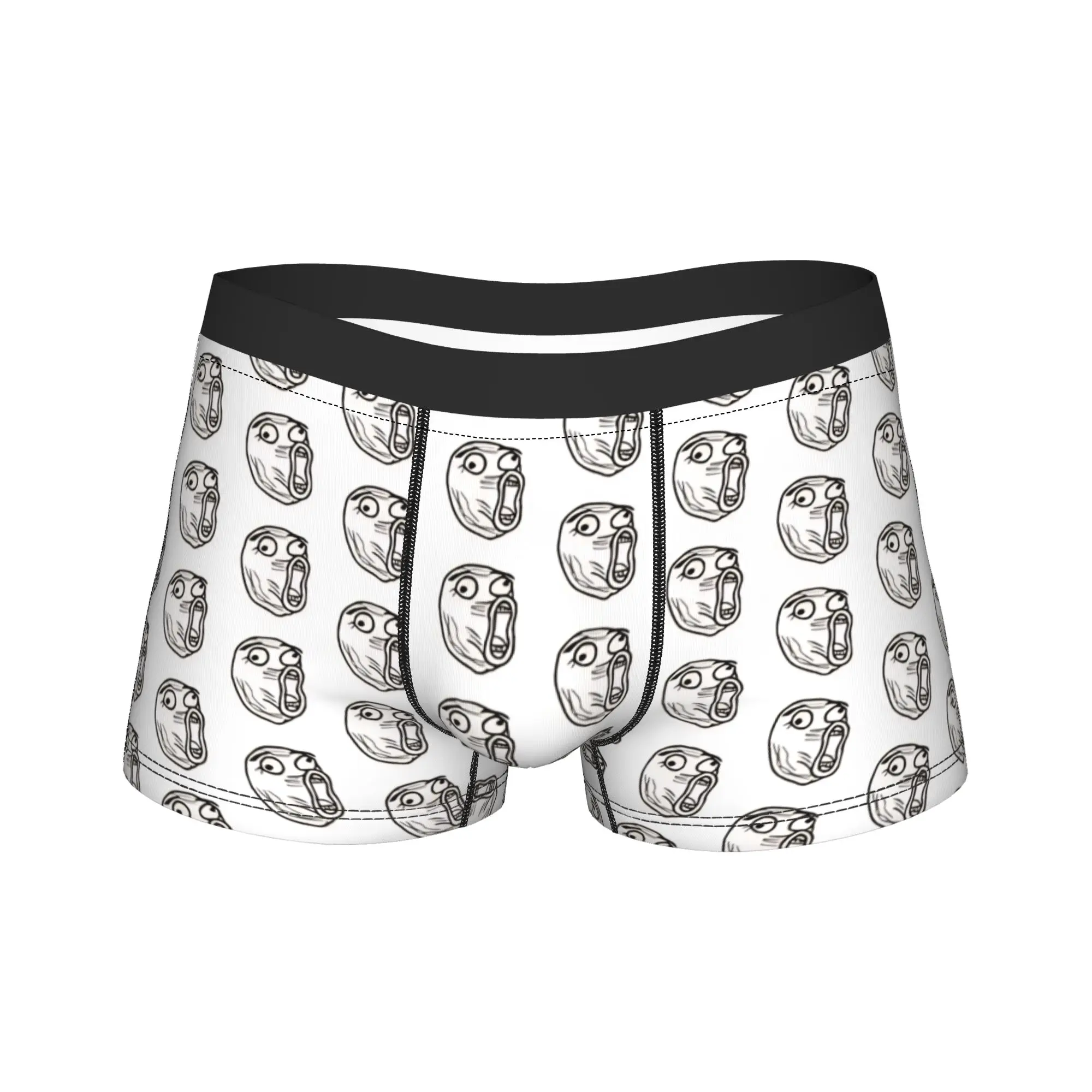 Rage Comic Trollface Boxer Brief  Underwear Trenky Males Comfortable Trunk Print Plus Size Panties