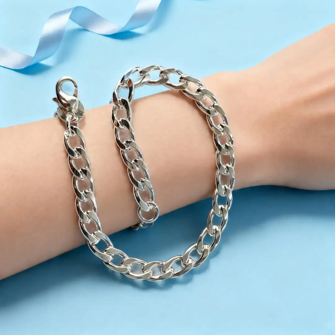 Special offer 925 sterling silver cute 6MM Cuba chain Bracelets for man woman Fashion jewelry Hip-hop accessories party gifts