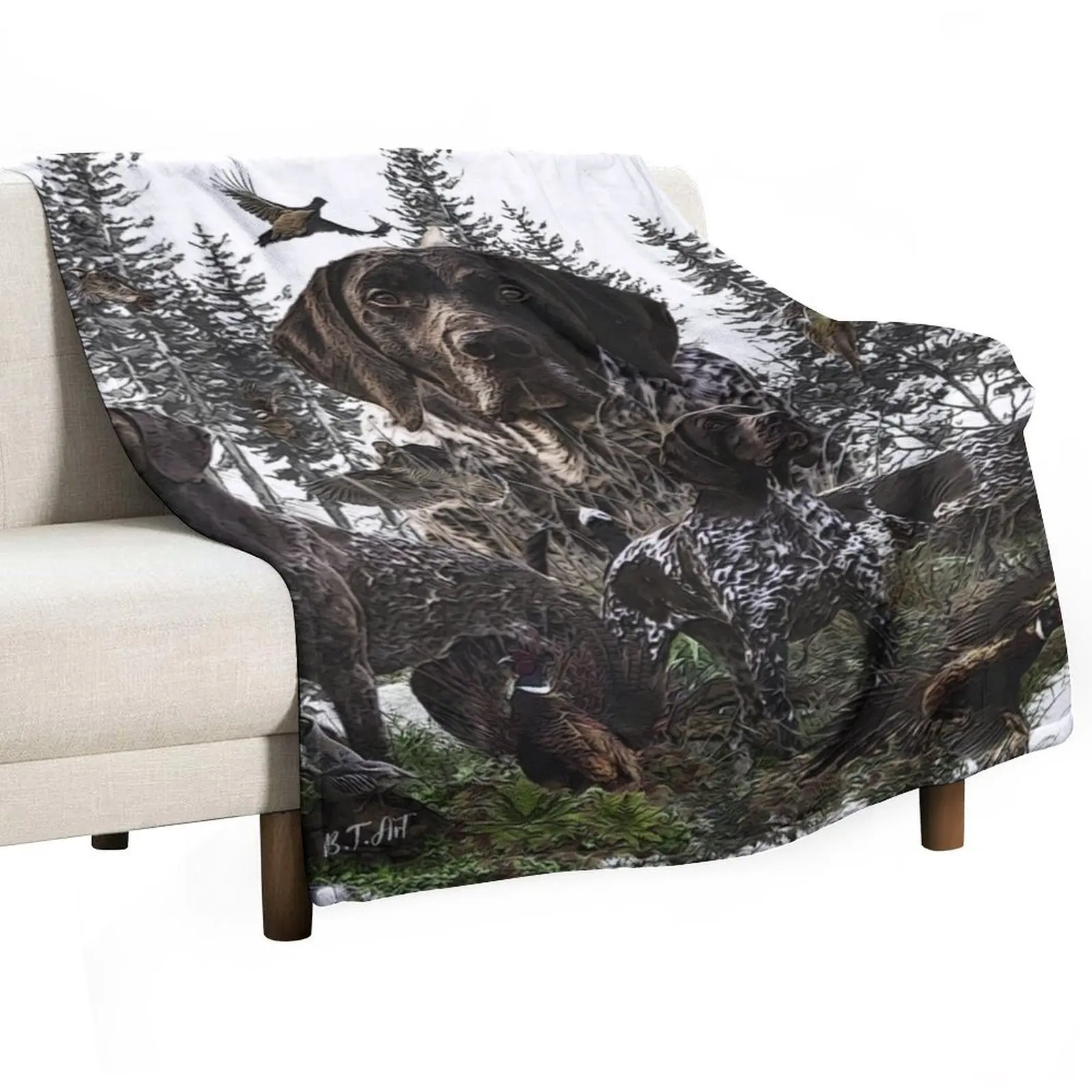 German Shorthaired Pointer, Bird hunting season Throw Blanket Blankets For Baby Soft Summer Blankets