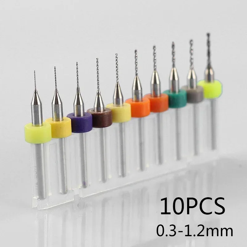 PCB Print Circuit Board Drill Bit, 10pcsSet Tungsten Steel Drill Bits, Exceptional Chip Removal, Perfect for SMT and Molds