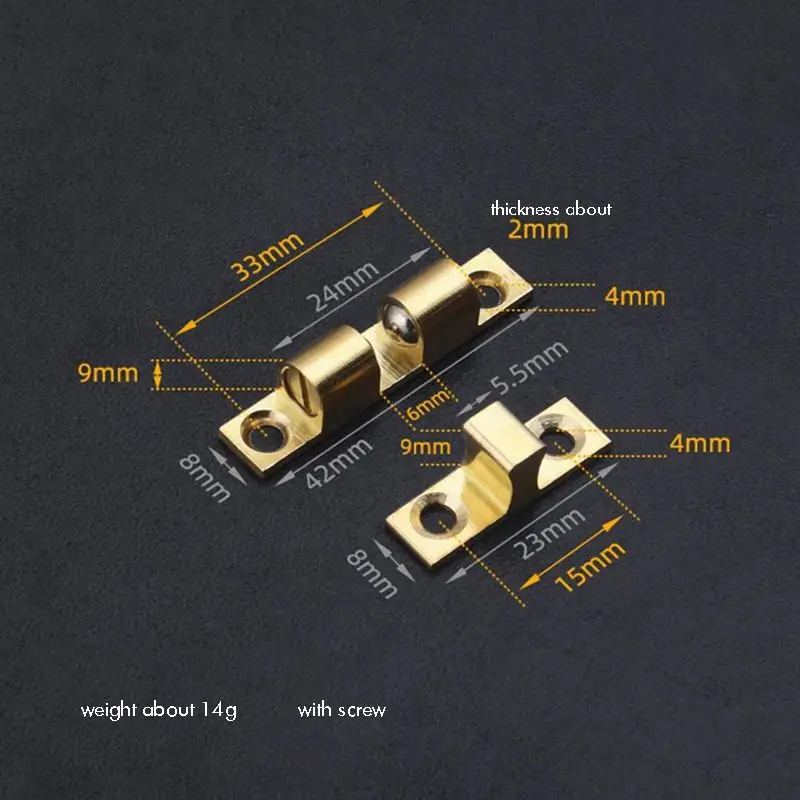 42mm Brass Adjustable Double Ball Tension Roller Catch Latch Hardware Fitting for Cabinet Closet Furniture Door задвижка дверная
