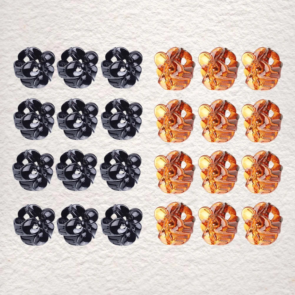 

24Pcs Plum Shaped Hair Claw Mini Plastic Hair Clips for Women Lovely Hairpins Birthday Wedding Flower Shape Hairpins