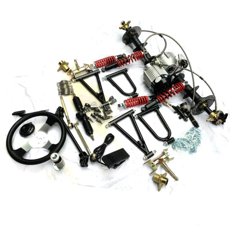 Electric four-wheel beach kart accessories steering machine front suspension steering rear axle motor differential shaft drive