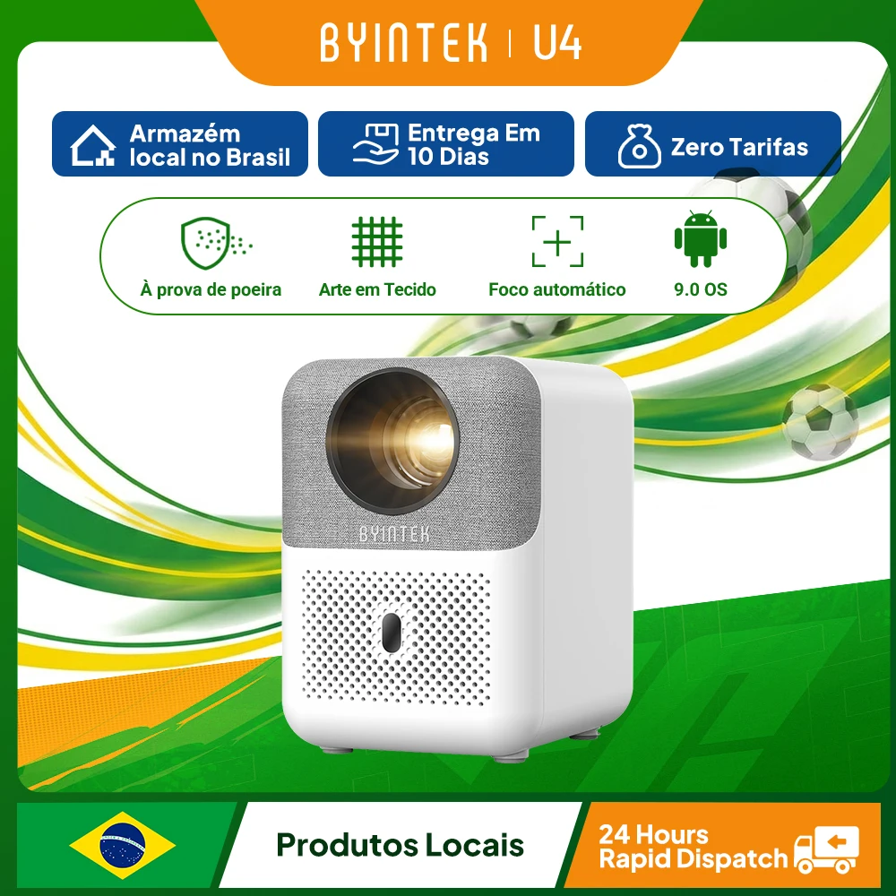 BYINTEK LOVE U4 Smart Mini Projetor de Home Theater 4K 1080P Vídeo Android WIFI para Cinema de Smartphone