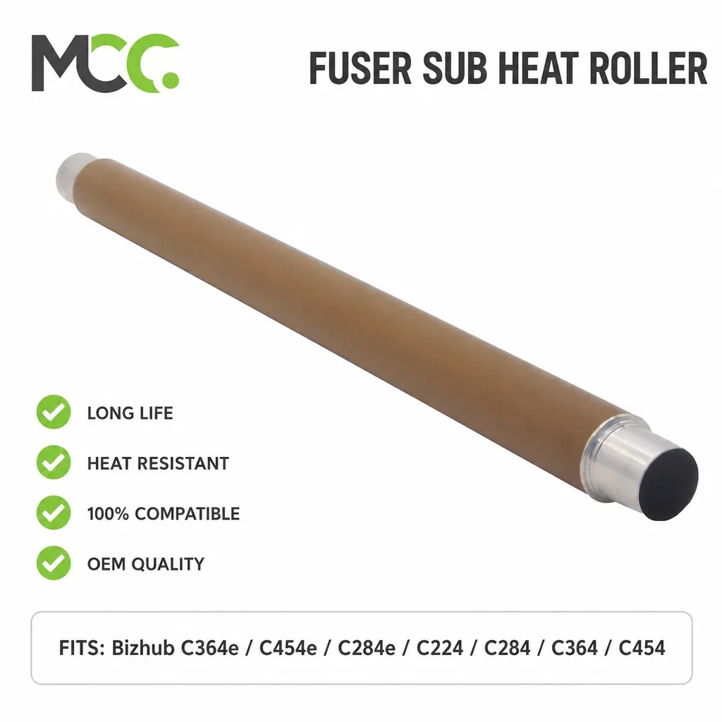 2X Fuser Sub Heat Roller For Konica Minolta Bizhub C364e C454e C284e C224 C284 C364 C454 Hot Roller