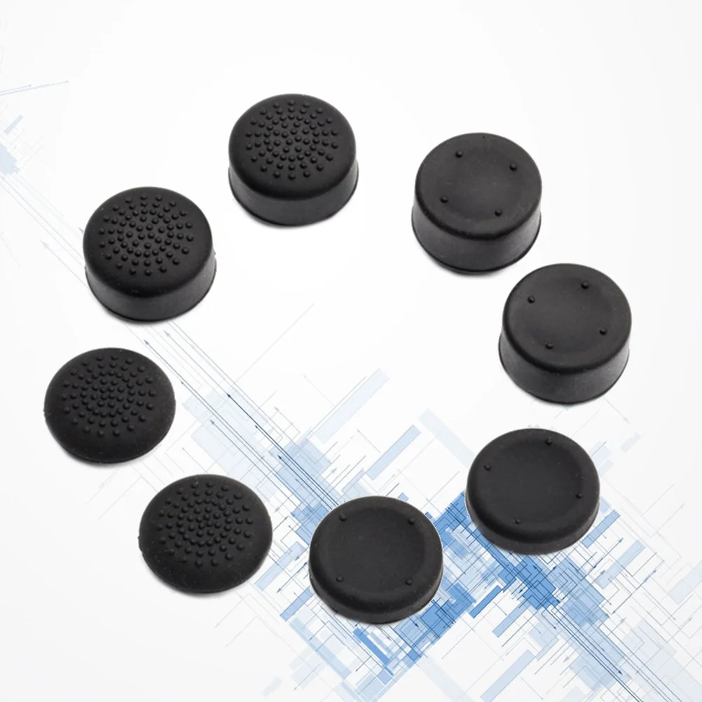 8 Uds. Fundas para Joystick de mando, empuñaduras de silicona de altura mejorada, protección antideslizante, palos analógicos, cubierta negra