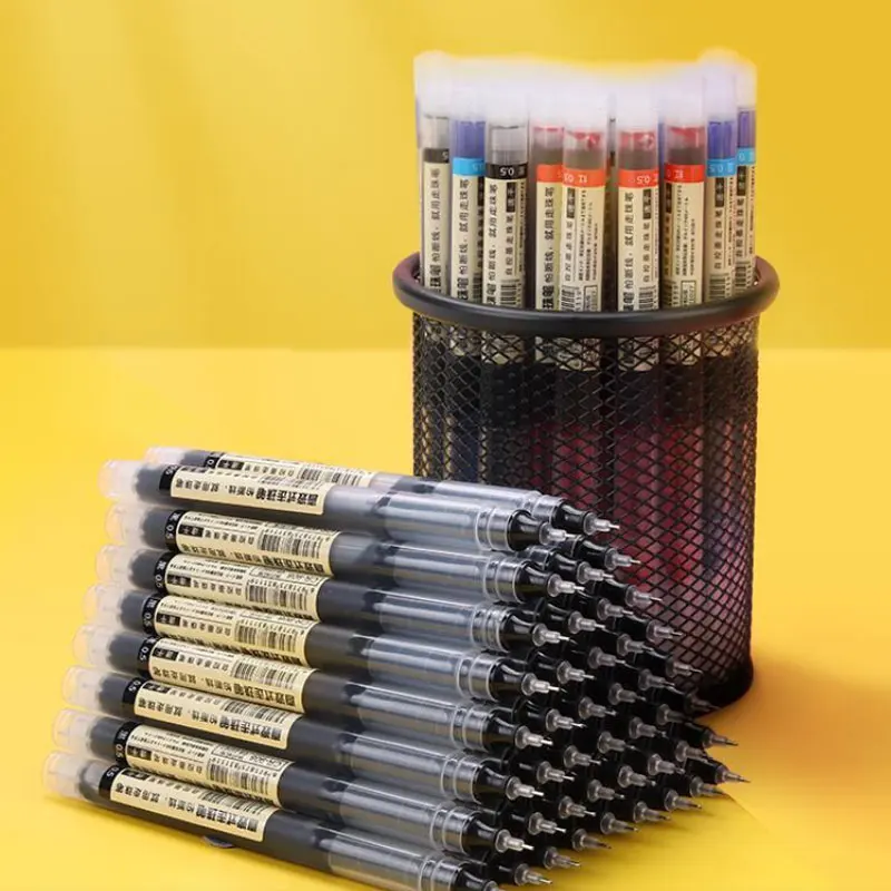 10 قطعة/المجموعة عالية الجودة إبرة نوع جل أقلام مستقيم السائل قلم حبر جاف القرطاسية اللوازم المكتبية المدرسية الكتابة