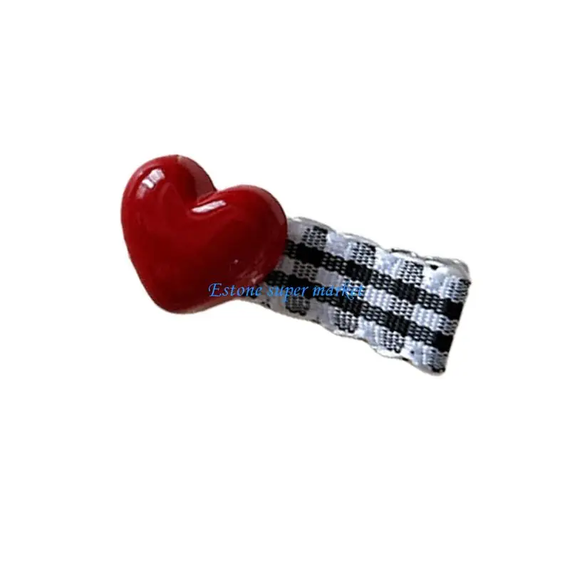 Pinces à cheveux pour fille mignonnes 090B, avec cerises brodées, pince en métal antidérapante, ensemble d'épingles à cheveux