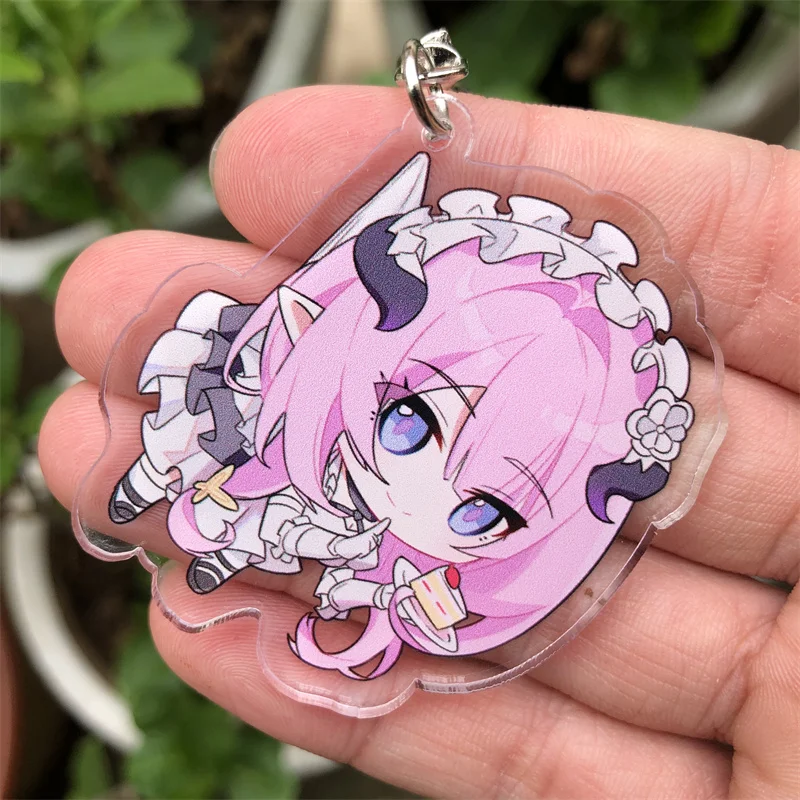 Honkai Impact 3 Anime Game Badge Keychain Accessories Elysia Halloween Cosplay Pendant Prop Christmas Gift