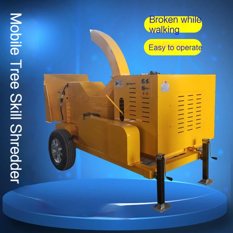 Model XPY-600 Edible Mushroom Sawdust Sawdust Comprehensive Wood Feed Crusher Diesel Mobile Wood Branch Crusher Shredder