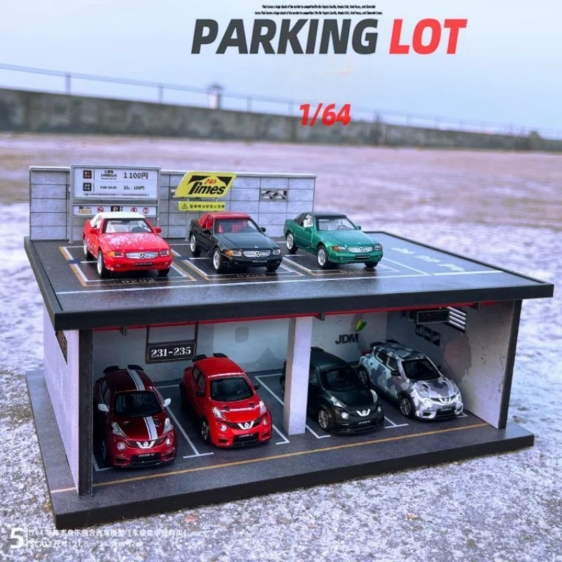 MoreArt 1:64 Double Deck parking lot 66 No. 86 car model scene display cabinet storage