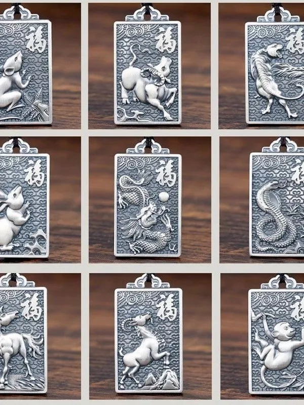 pure-silver-999-zodiac-animal-pendant-men's-women's-tai-chi-symbol-lucky-charm-for-rat-year-original-design-fashion-jewelry