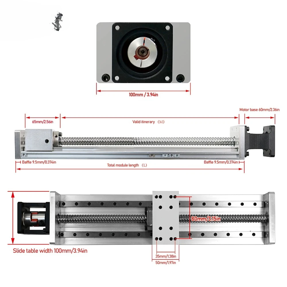23 Nema 24 Dustproof 100mm Width Linear Module Actuator Electric Slide Table