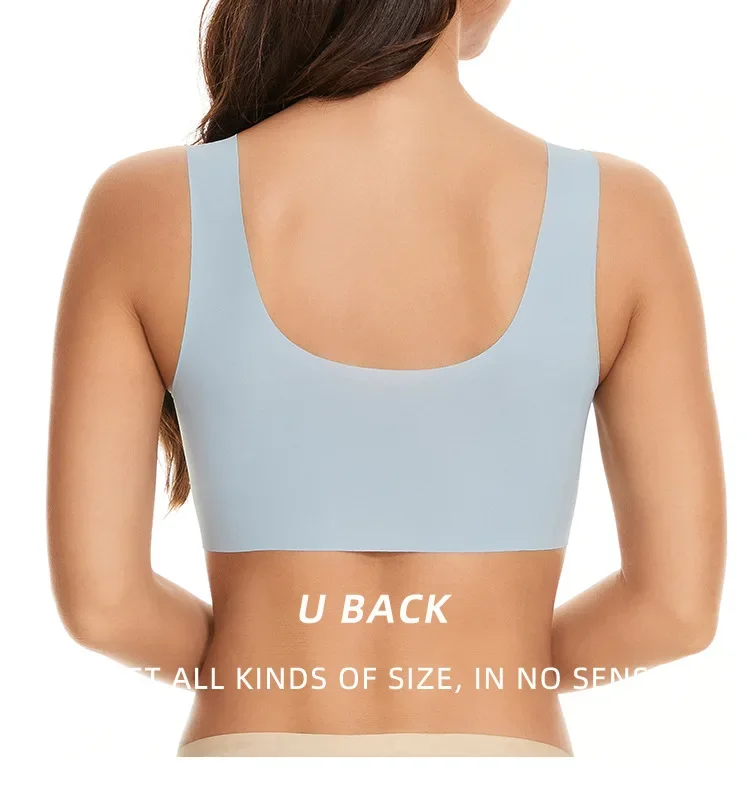 Damen Spitzen-Sport-BHs Übergröße Nahtloser BH Bralette Rückenfreier Damen-BH Weste Stoßfester Drahtloser Top-BH L-3XL – Detail 13