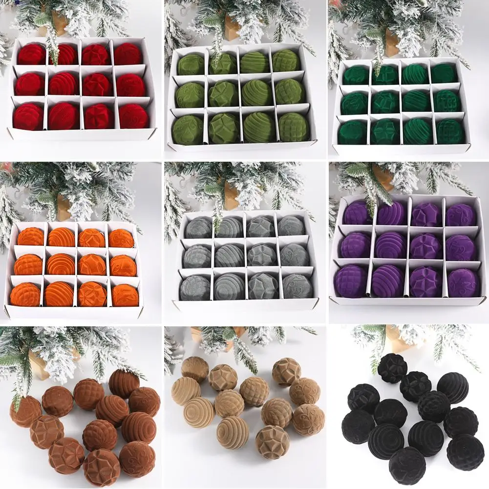 Samtkugeln Weihnachtsdekorationen Weihnachtskugel Ornamente Baumkugel Robuste, lebendige Farben Samtkugeln für Weihnachtsbäume L5O6