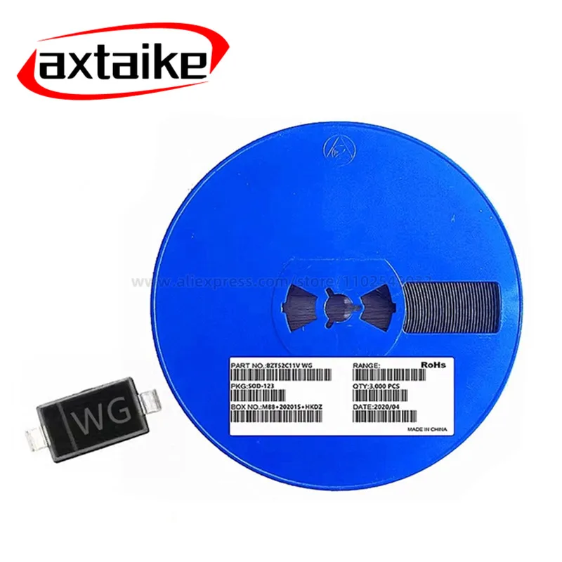 3000PCS 1206 500mW SMD ZENER DIODE BZT52C 3V 3.3V 3V3 4V7 5V1 5V6 6V8 7V5 10V 11V 12V 15V 18V 20V 22V 24V 33V 36V 3.0V SOD-123