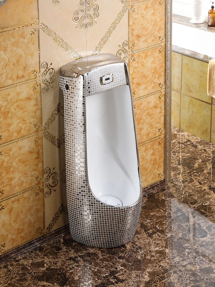 Personalized Silver Mosaic Urinal Urine Cup Urinal Urinal Funnel Floor-Standing Stool Men's Induction Urinal