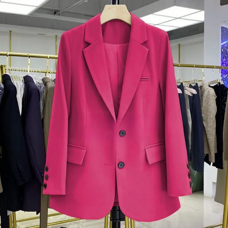 Blazer de manga larga para mujer, chaqueta elegante de lujo, de alta gama, Color caramelo, para oficina