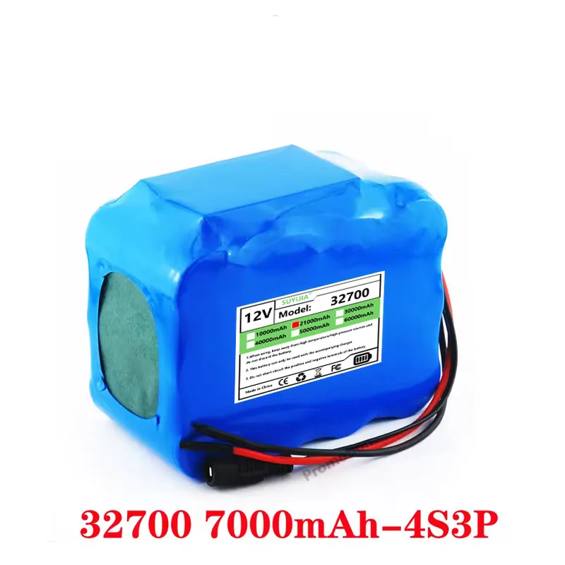 32700 4S3P 12.8V 21Ah Lifepo4 Battery Pack with 4S 20A Maximum 60A Balanced BMS for Electric Boat 12V Uninterrupted Power Supply