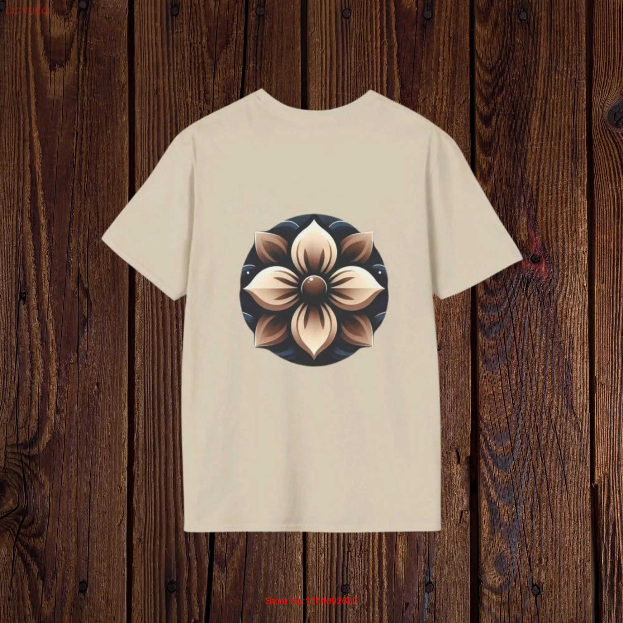 Button Flower T Shirt long or short sleeves