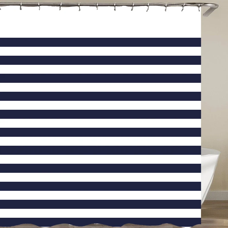 

Водонепроницаемая синяя полосатая полиэстеровая занавеска для ванной, декоративная перегородка, дверная штора, декор для ванной комнаты, домашний текстиль