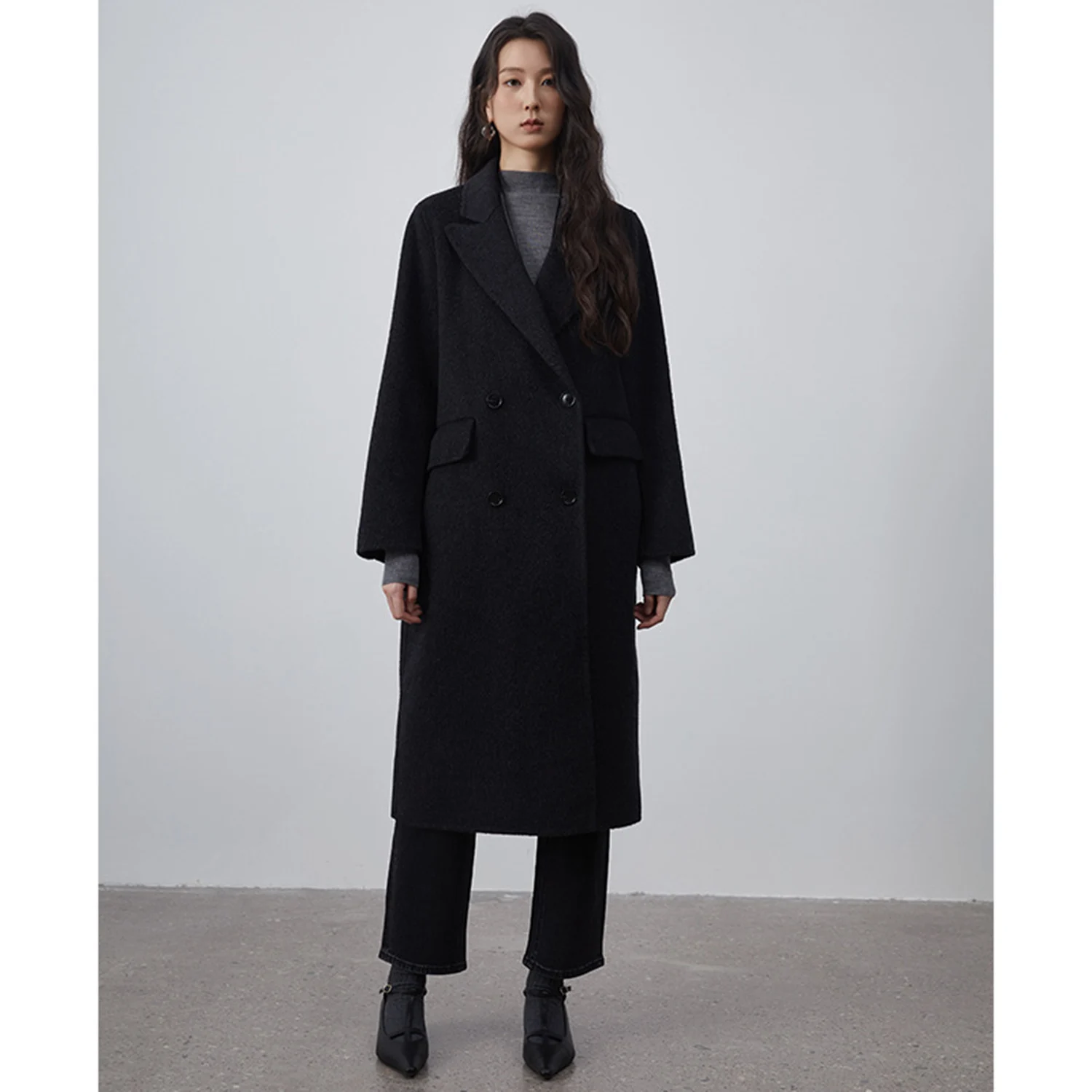 Damski garnitur Allingentle, długa marynarka, wełniana, modna, dwurzędowa kurtka na koktajl, do noszenia na co dzień, możliwość personalizacji.