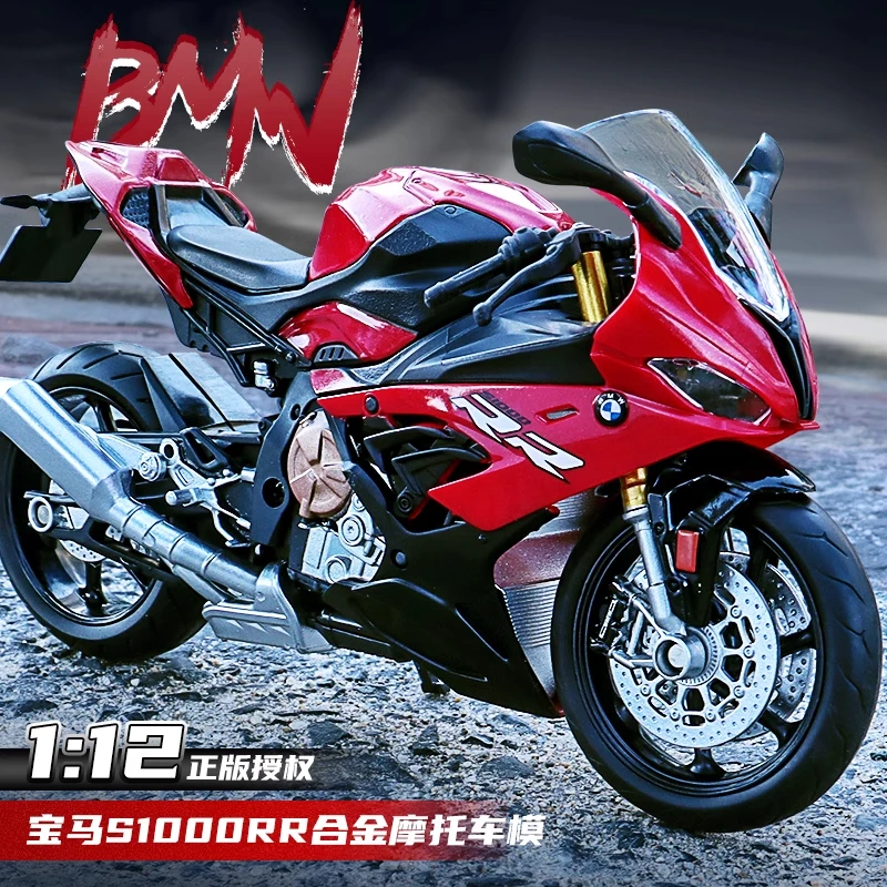 1:12 BMW S1000RR Motorcycle Toy Diecast Metal Racing Model Super Sport Miniature Collection Gift For Boy Children M13