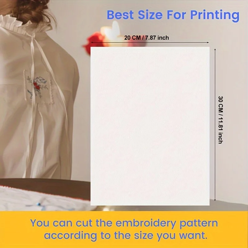 

«10 листов стабилизатора вышивки формата А4 — водорастворимая бумага для печати для машинного шитья».