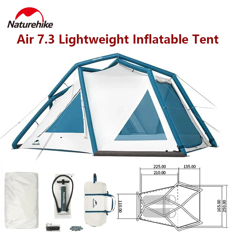 Naturehike Air 7.3 Inflatable Tent Outdoor Camping tent Self-support Beach travel Portable Tent TPU Nylon Waterproof Lightweight